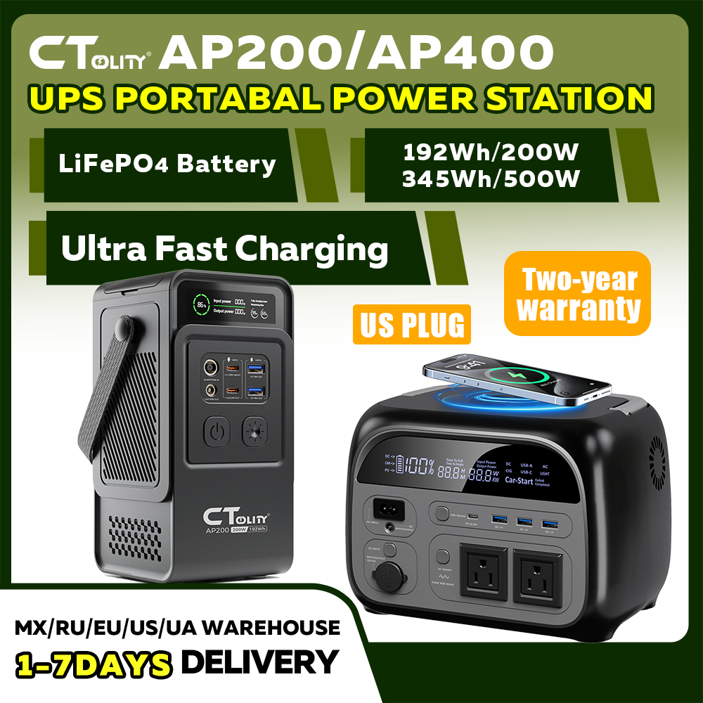 Solar Emergency Charger - CTOLITY AP200 AP400 200W/500W Portable Power