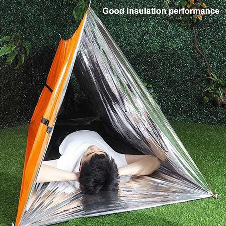 Survival Blanket Reflective - Portable Emergency Pyramid Tent Waterproof Thermal