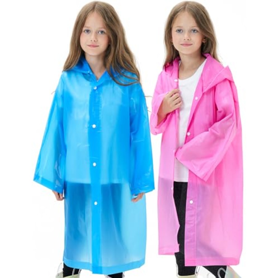 2 Pack Reusable Waterproof Rai - Emergency Poncho Rain recension och pris