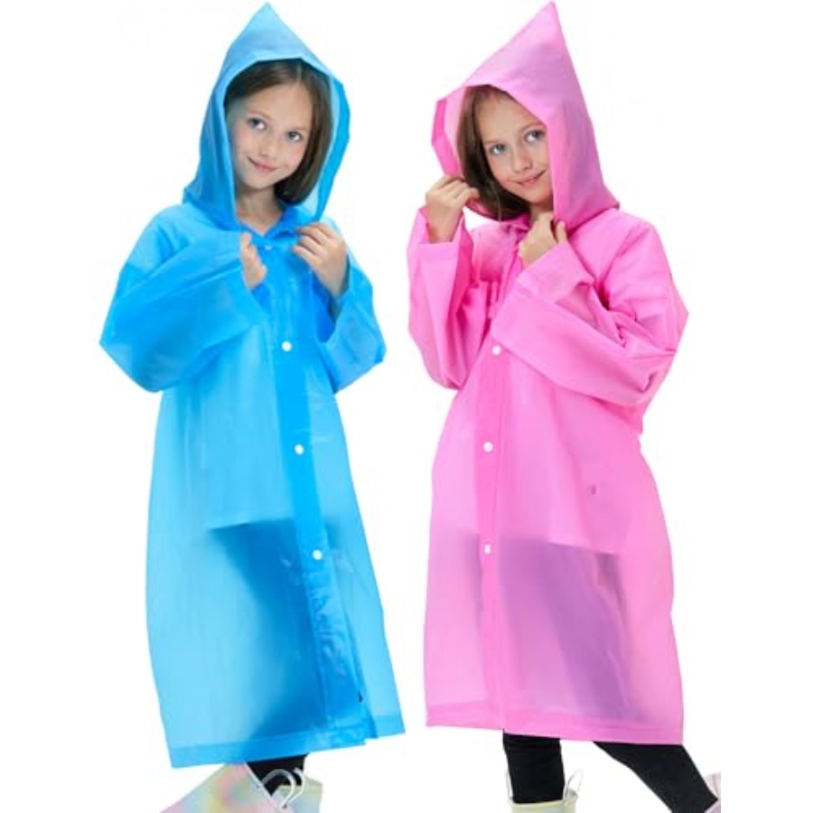 2 Pack Reusable Waterproof Rai - Emergency Poncho Rain recension och pris