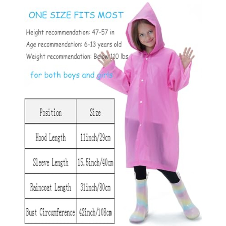 2 Pack Reusable Waterproof Rai - Emergency Poncho Rain recension och pris