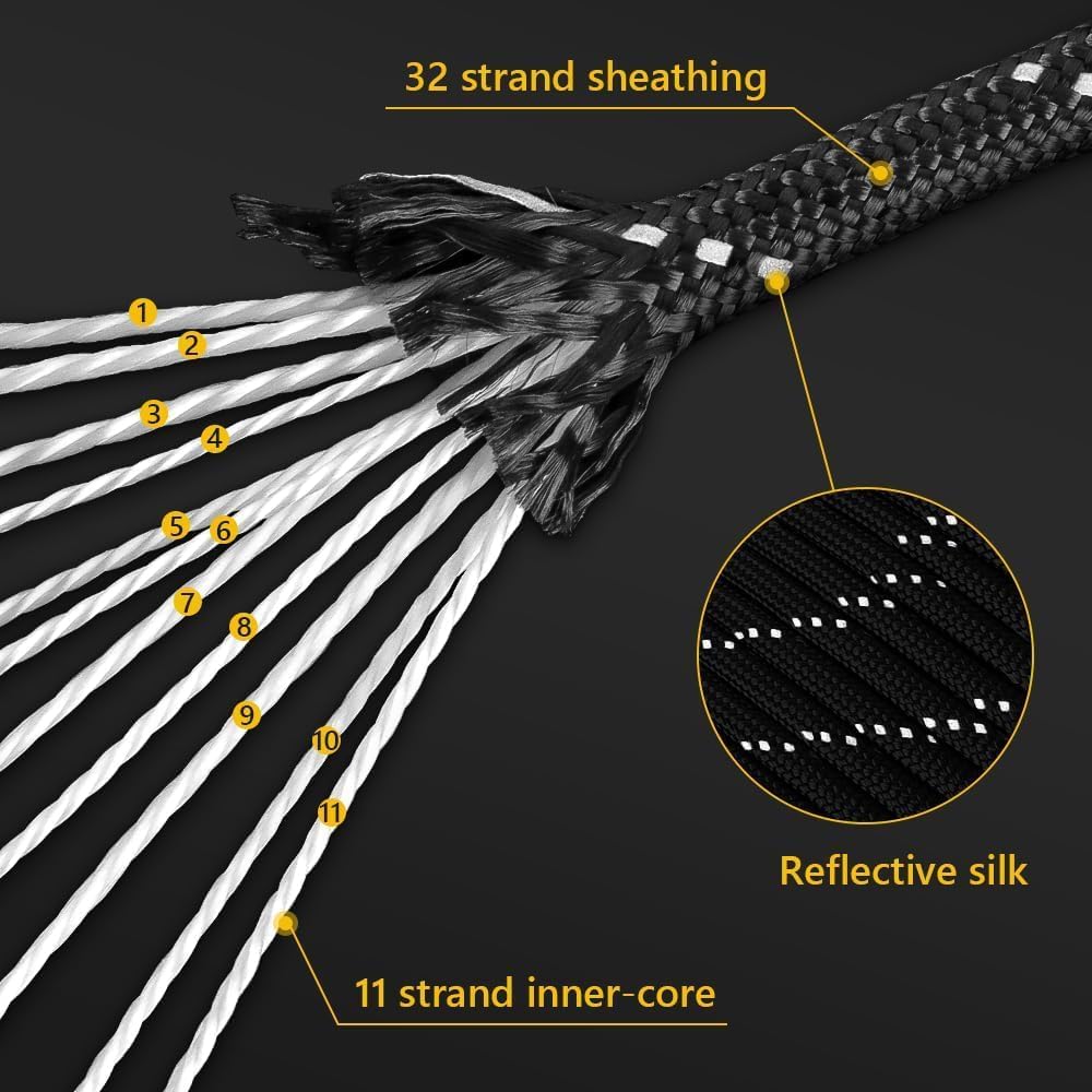 750lb Reflective Paracord Rope - Para Cord 1000Ft recension och pris