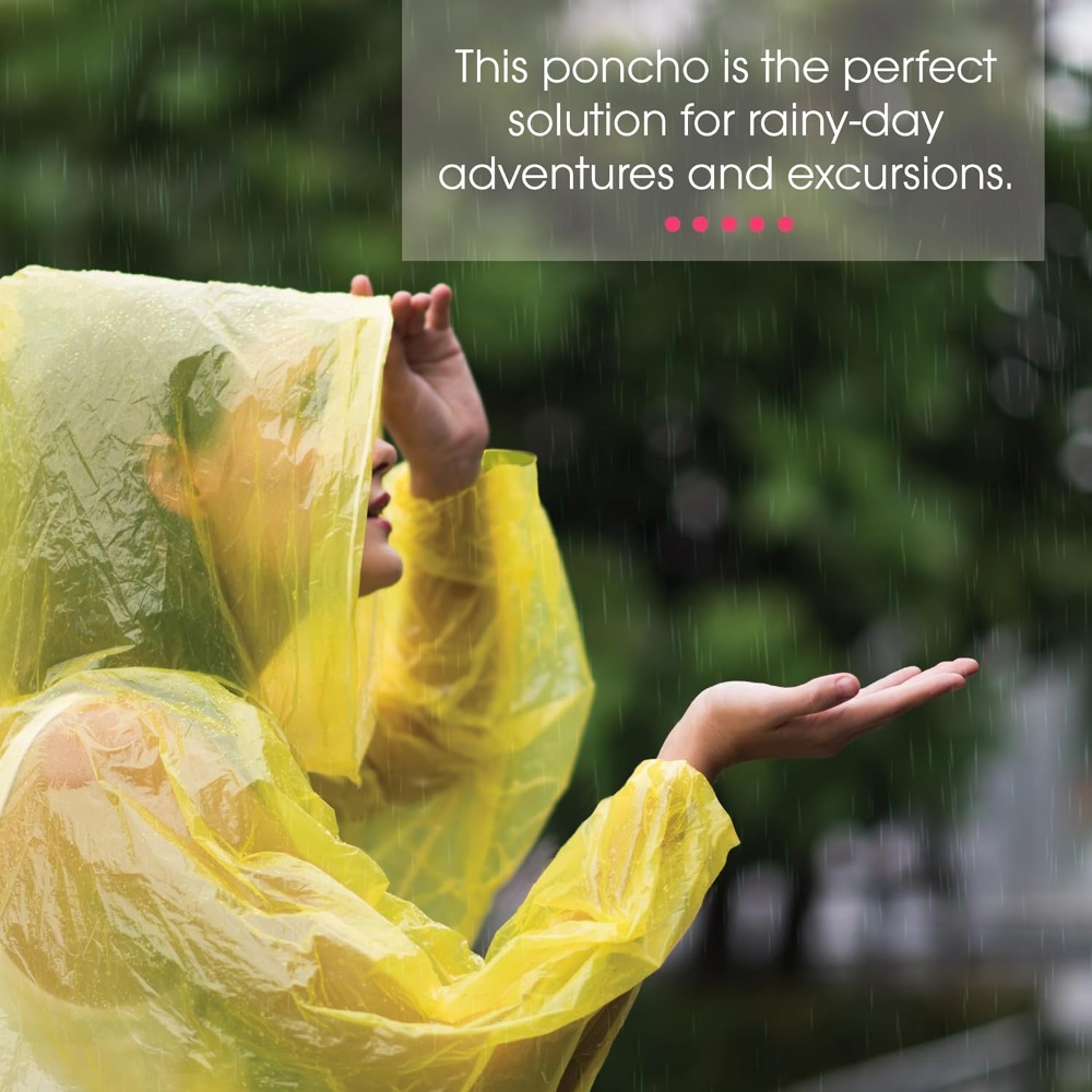 Disposable Yellow Rain Ponchos - Emergency Poncho Rain recension och pris
