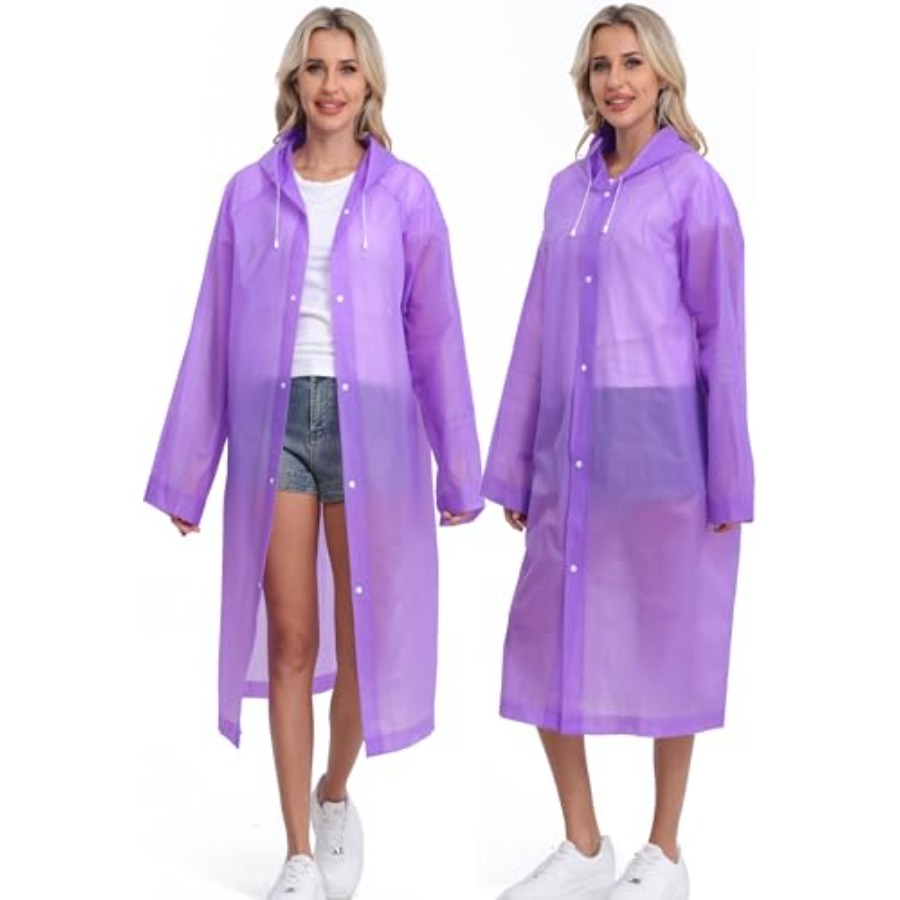 2-Pack Reusable Rain Ponchos f - Emergency Poncho Rain recension och pris