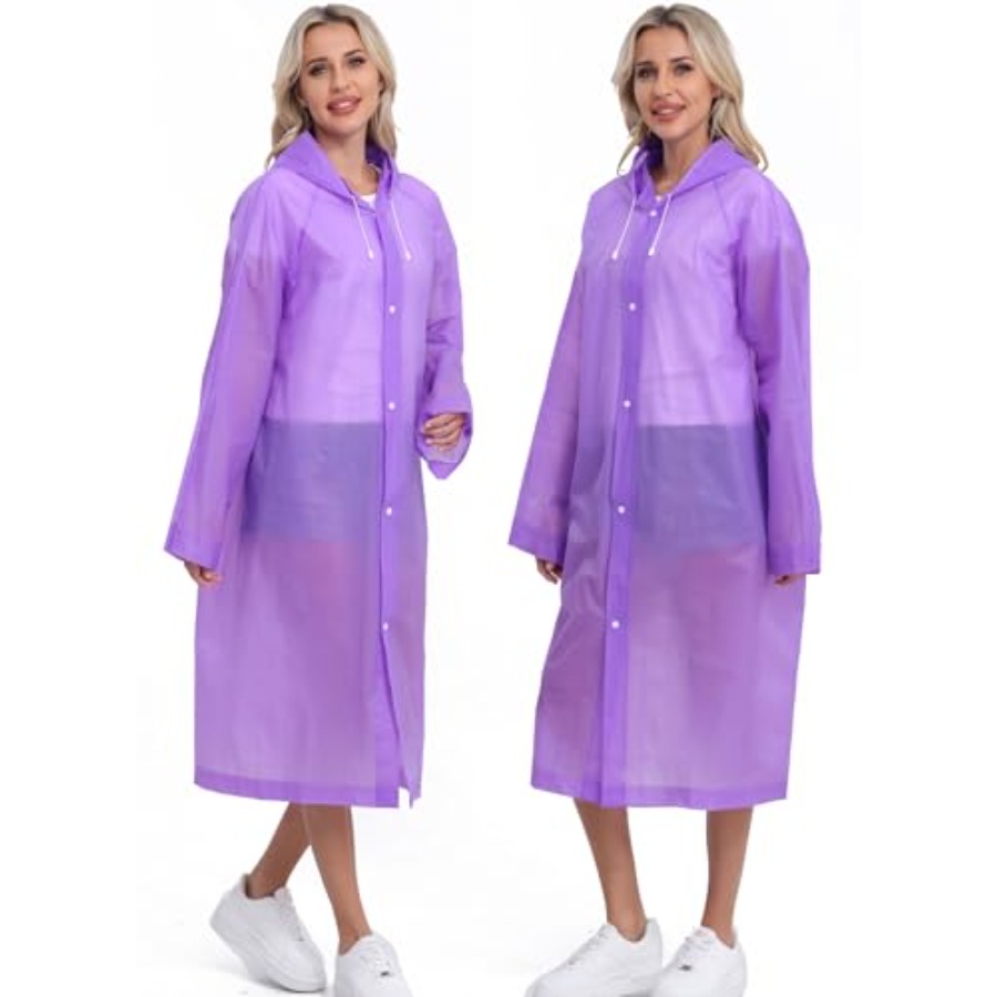 2-Pack Reusable Rain Ponchos f - Emergency Poncho Rain recension och pris