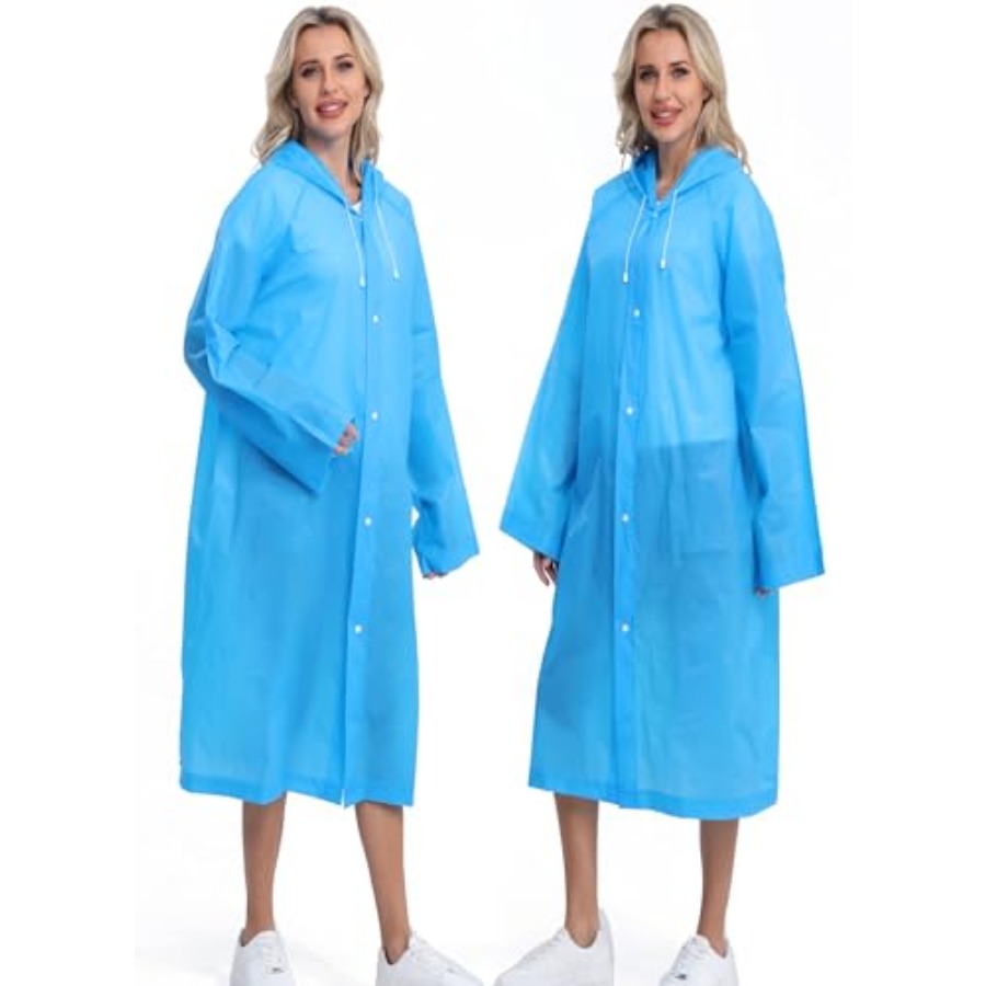 2-Pack Reusable Rain Ponchos f - Emergency Poncho Rain recension och pris