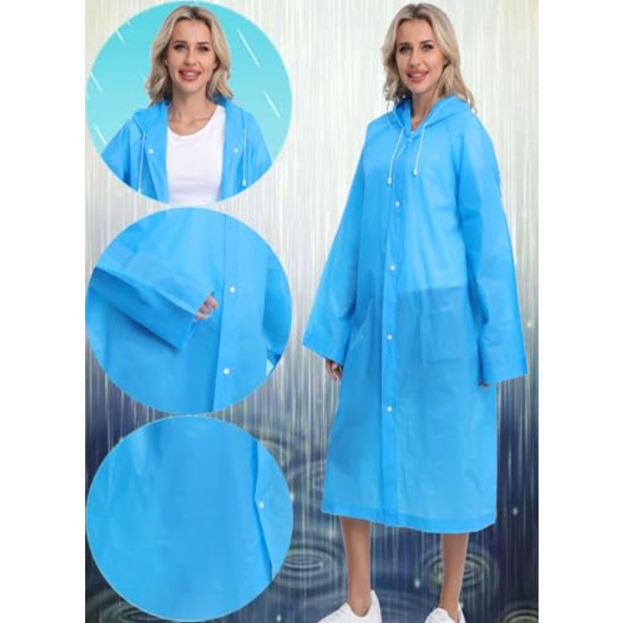 2-Pack Reusable Rain Ponchos f - Emergency Poncho Rain recension och pris
