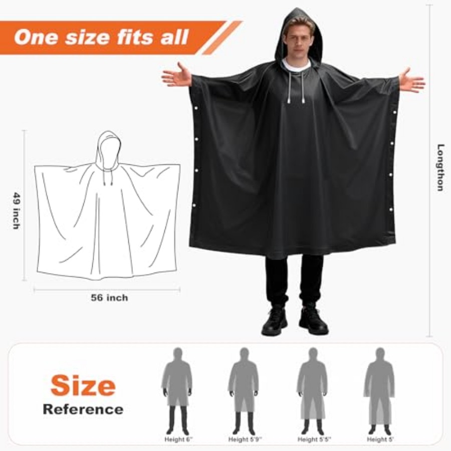 8 Pack Hooded Rain Ponchos for - Emergency Poncho Rain recension och pris
