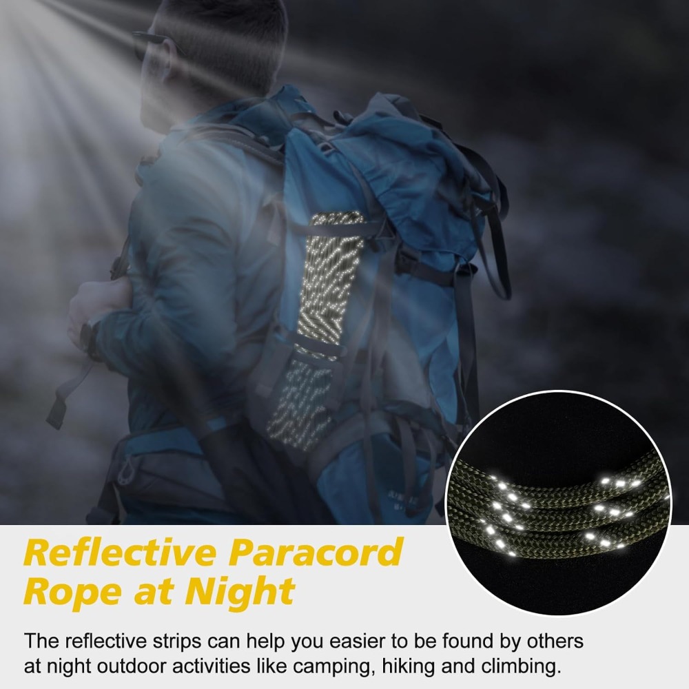 Reflective Paracord 1000lb, 50 - Para Cord 1000Ft recension och pris