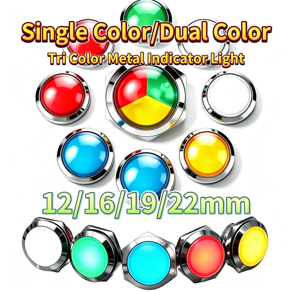 12mm 16mm 19mm 22mm Metal LED  - Signal Panel Orange recension och pris