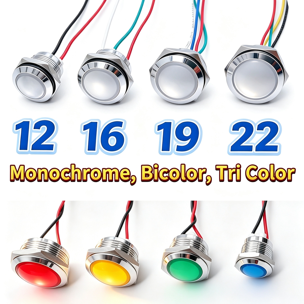 12mm 16mm 19mm 22mm Metal LED  - Signal Panel Orange recension och pris