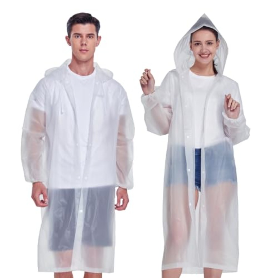 2 Pack Waterproof Rain Ponchos - Emergency Poncho Rain recension och pris