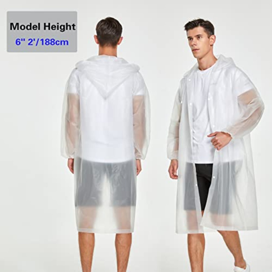 2 Pack Waterproof Rain Ponchos - Emergency Poncho Rain recension och pris
