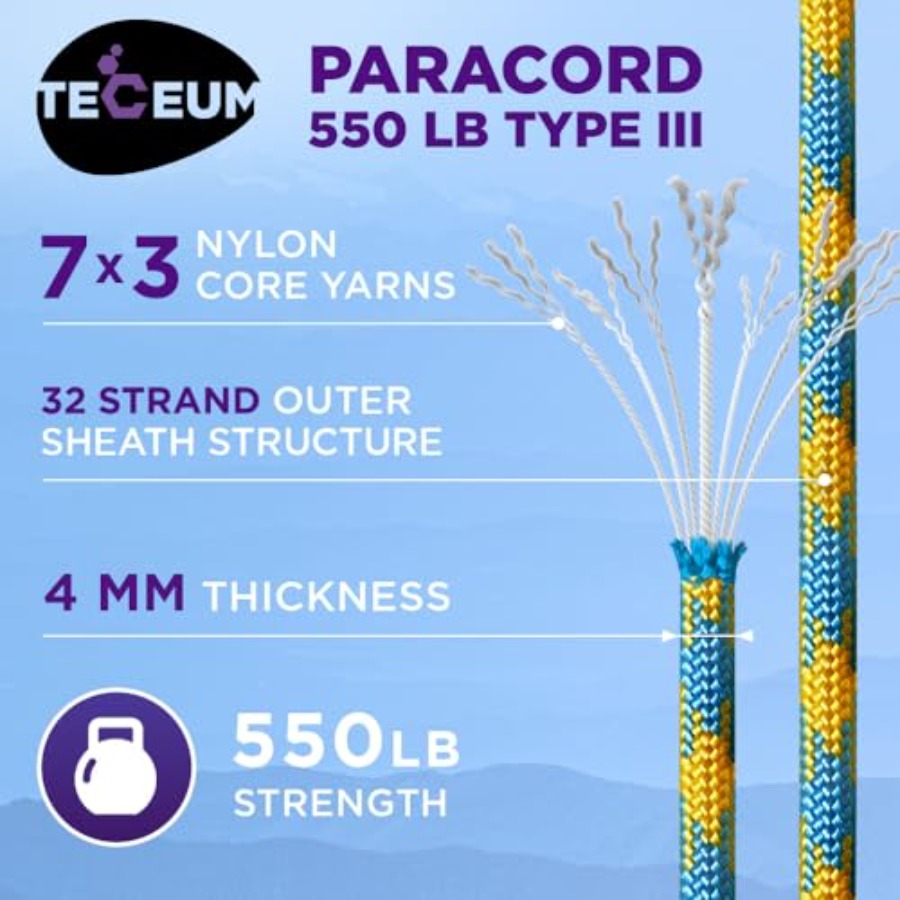 Reflective Paracord Rope 1000  - Para Cord 1000Ft recension och pris