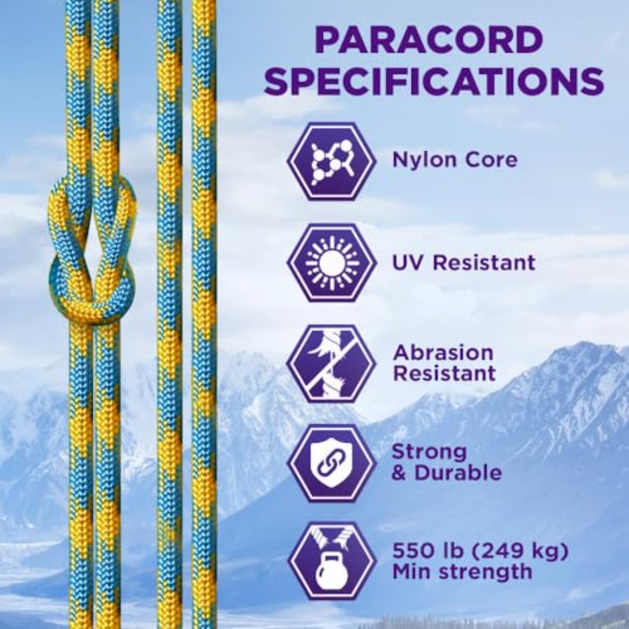 Reflective Paracord Rope 1000  - Para Cord 1000Ft recension och pris