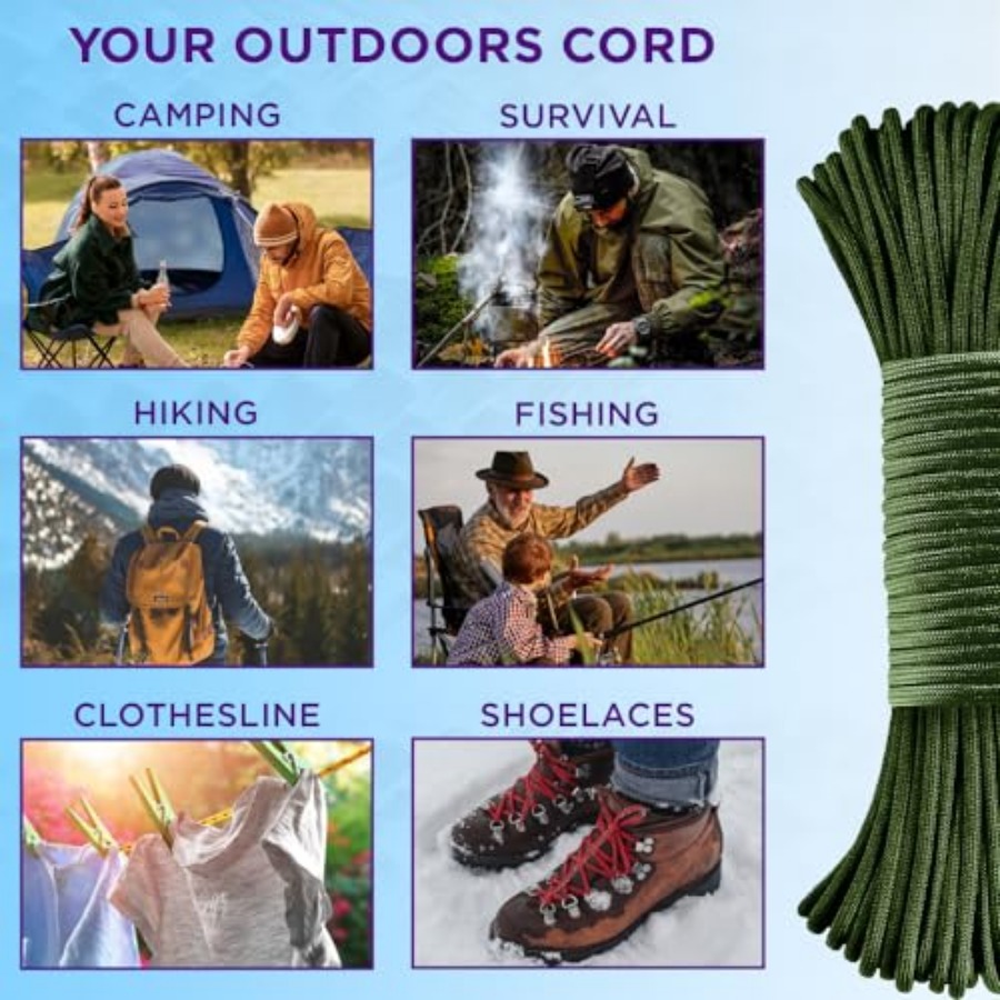 Reflective Paracord Rope 1000  - Para Cord 1000Ft recension och pris