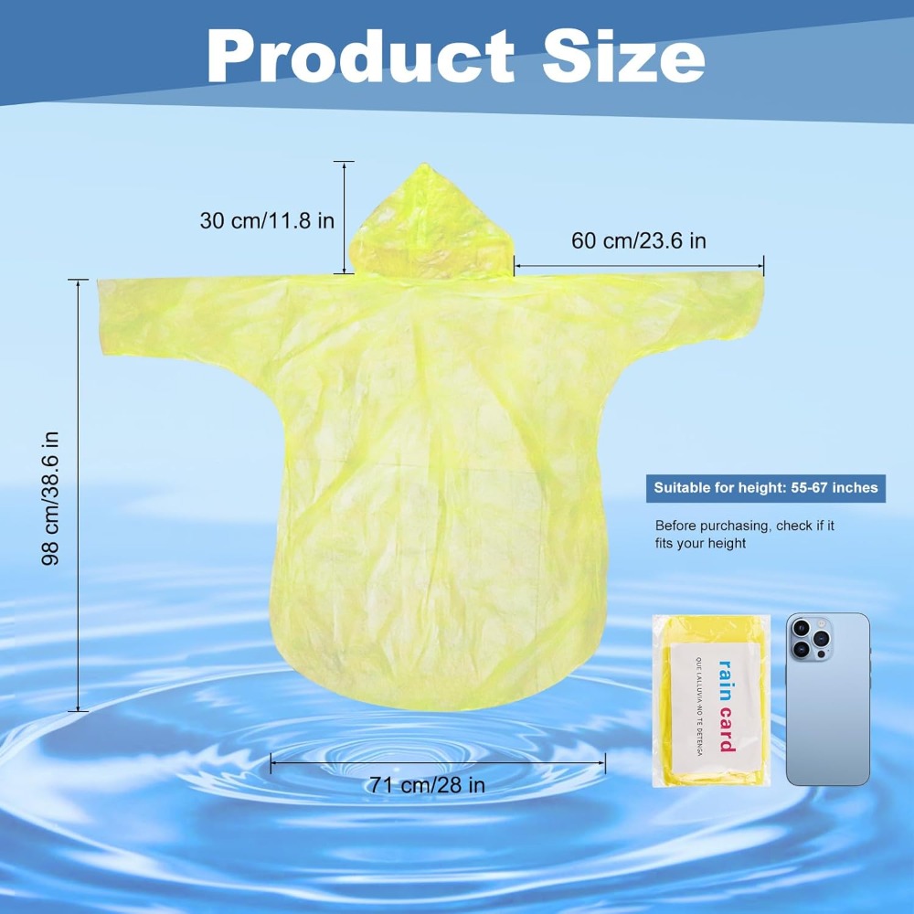 twoworld 30 Pcs Disposable Rai - Emergency Poncho Rain recension och pris