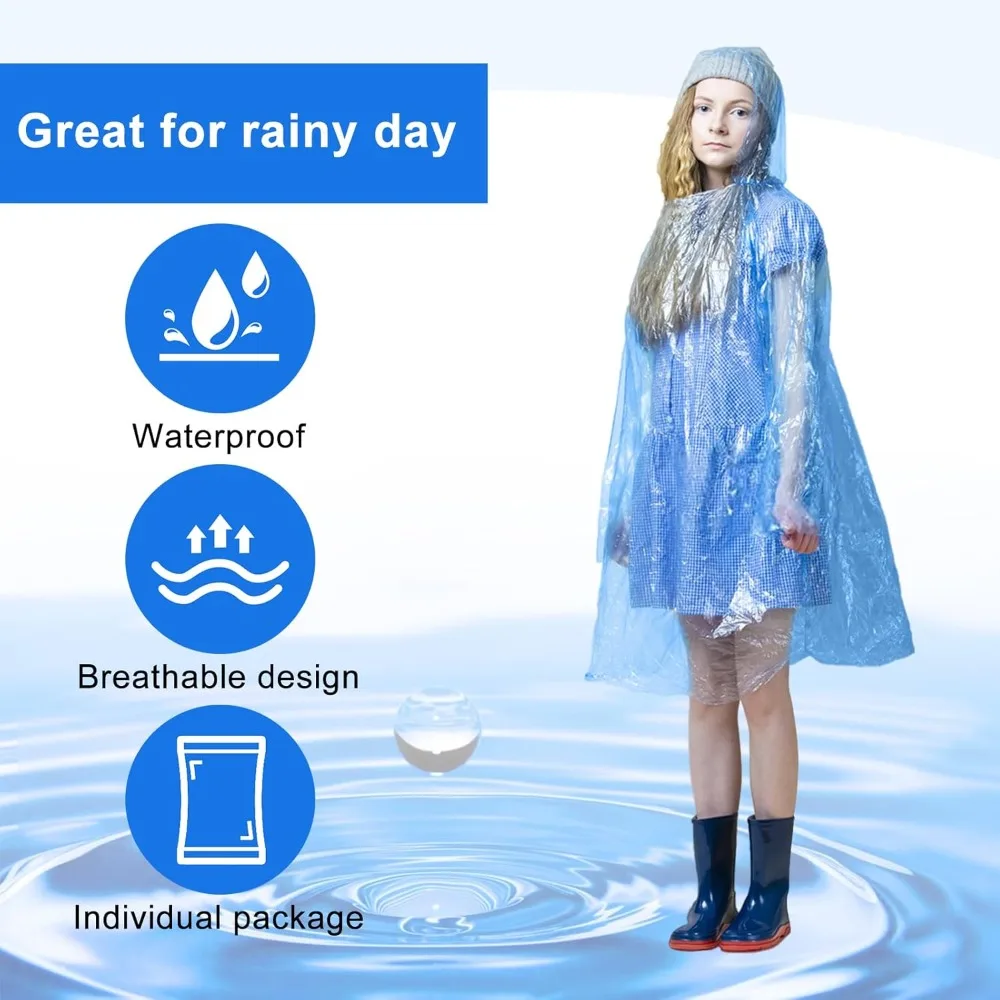 twoworld 30 Pcs Disposable Rai - Emergency Poncho Rain recension och pris