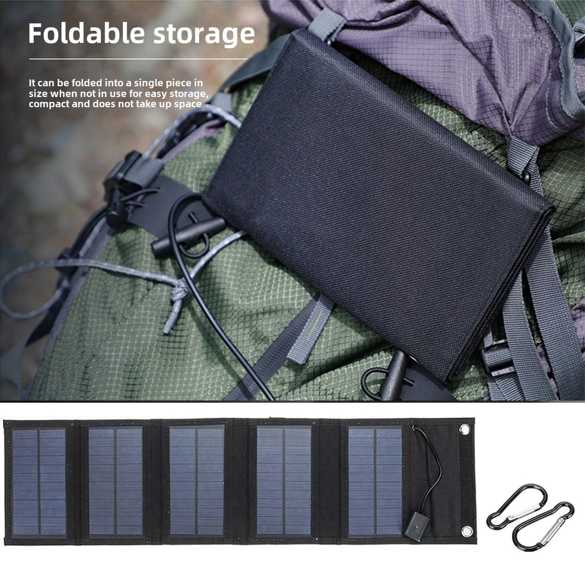 Backpack Carry Portable Foldab - Solar Emergency Charger recension och pris