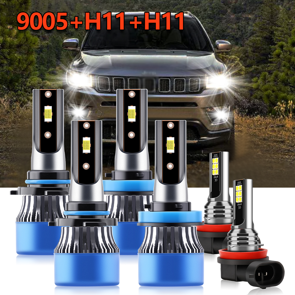 6x Combo LED Headlight 9005 H1 - Compass Lensatic recension och pris