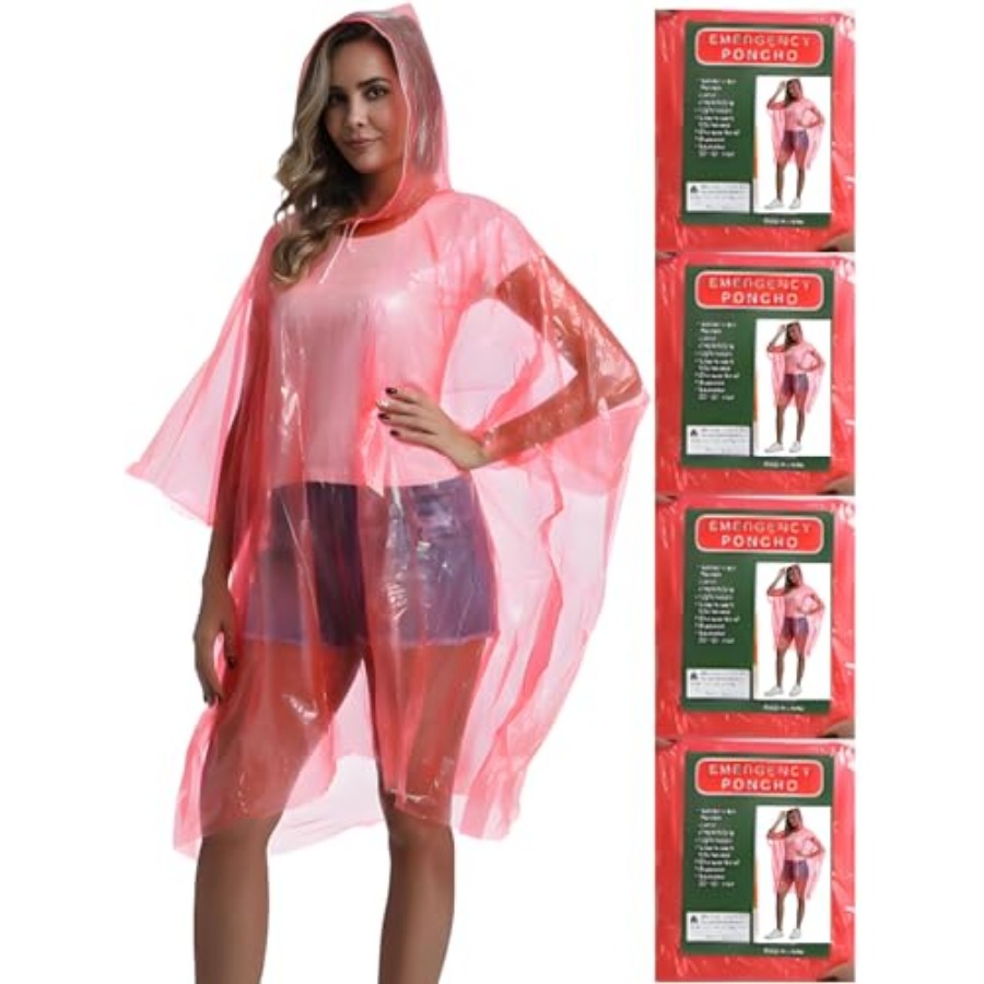 4/6/12 Pack Disposable Rain Po - Emergency Poncho Rain recension och pris