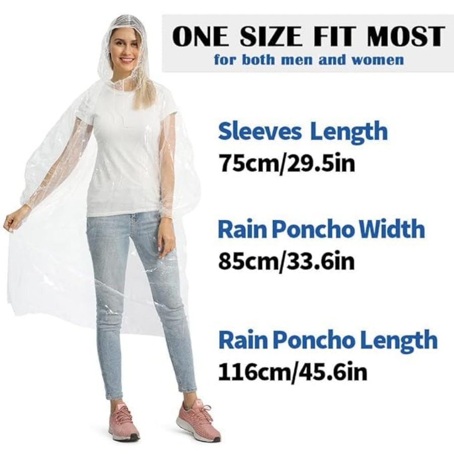 5/10/20 Pack Rain Ponchos, Dis - Emergency Poncho Rain recension och pris