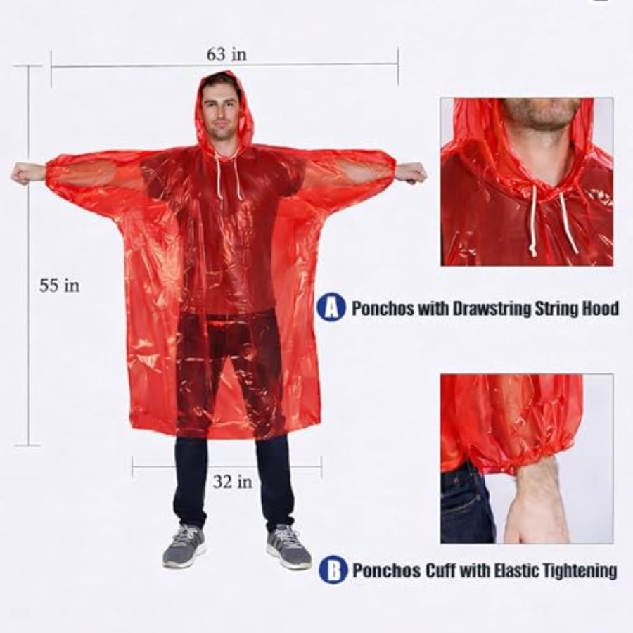 Mindful Design Rain Ponchos wi - Emergency Poncho Rain recension och pris