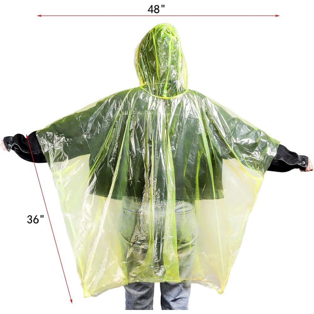 20 Pack Disposable Rain Poncho - Emergency Poncho Rain recension och pris