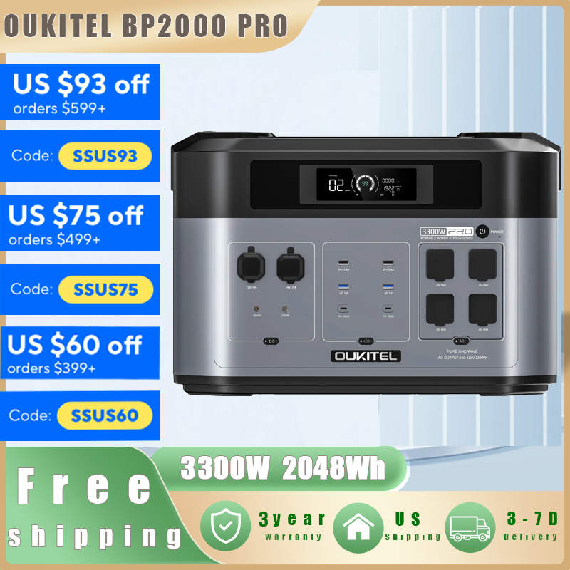 OUKITEL BP2000 PRO Portable Po - Solar Emergency Charger recension och pris