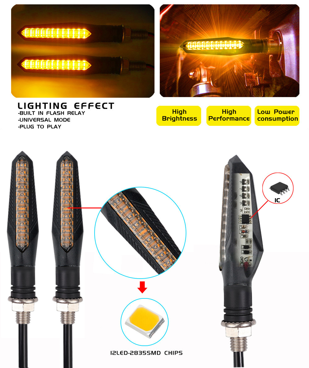 4PCS 12V Motorcycle LED Turn S - Sos Light Strobe recension och pris