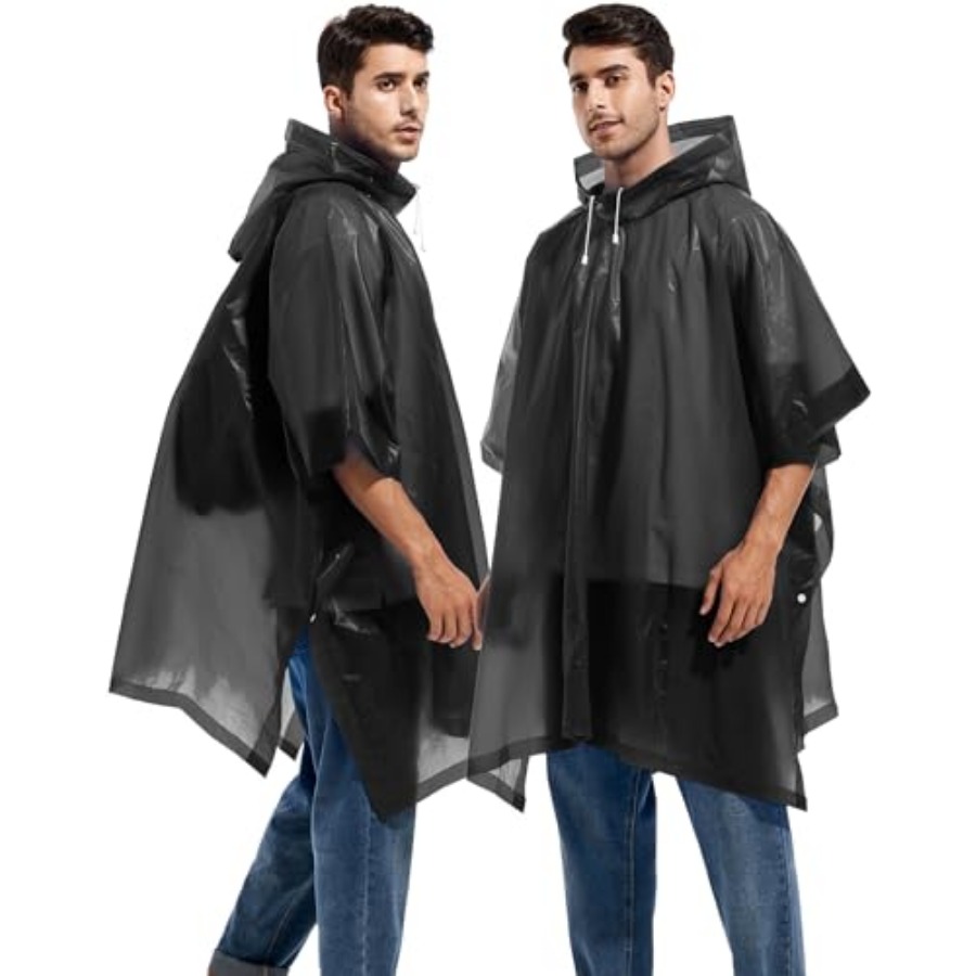 2 Pack Rain Ponchos for Adults - Emergency Poncho Rain recension och pris