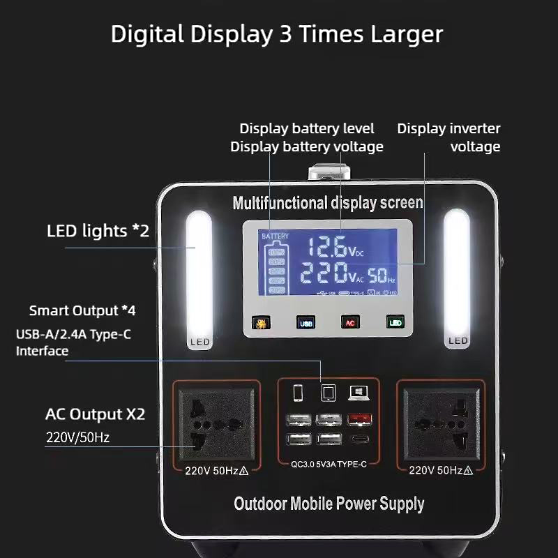 220V LiFePO4 Portable Power St - Solar Emergency Charger recension och pris