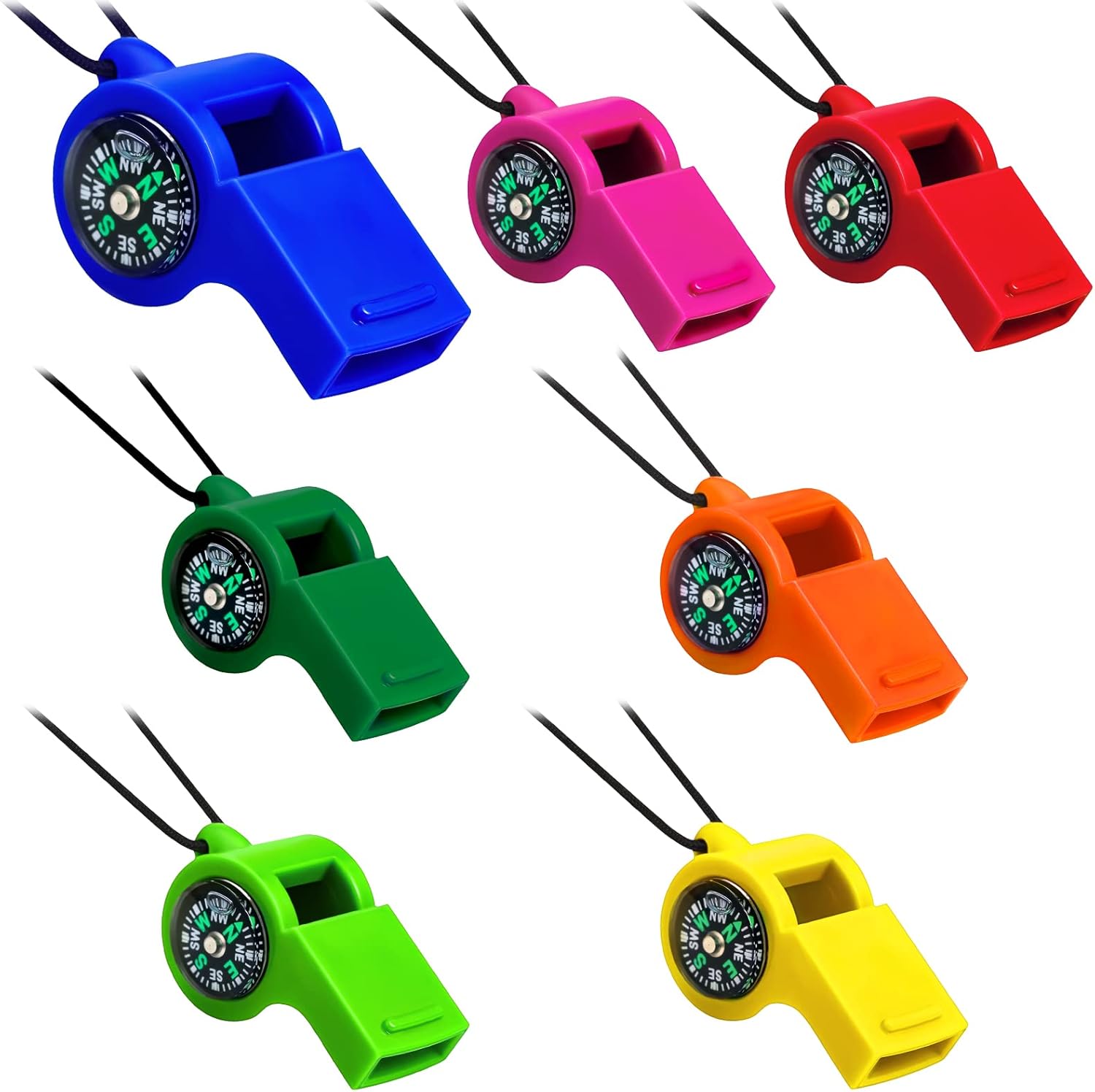 7 Pack 2-in-1 Whistle Compass  - Emergency Whistle Loud recension och pris