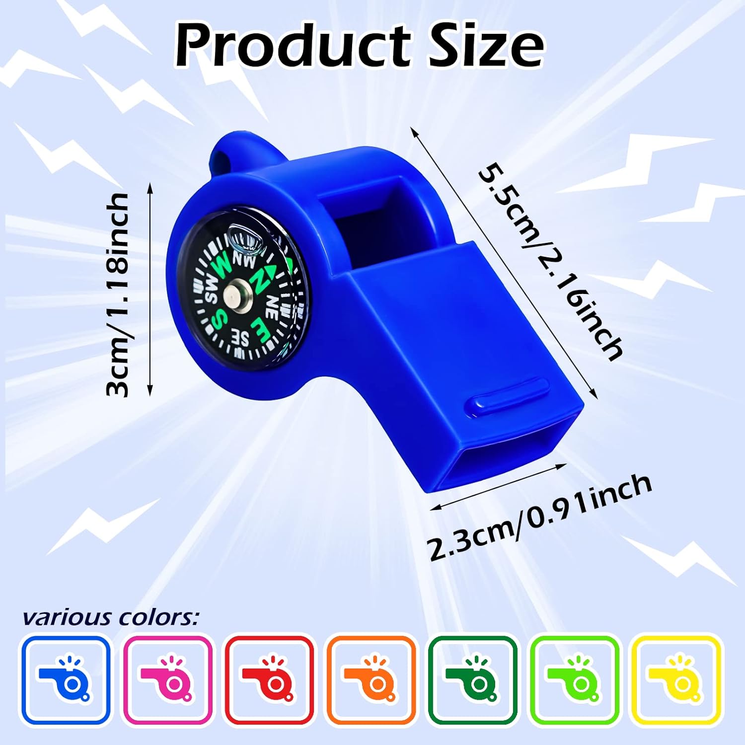 7 Pack 2-in-1 Whistle Compass  - Emergency Whistle Loud recension och pris
