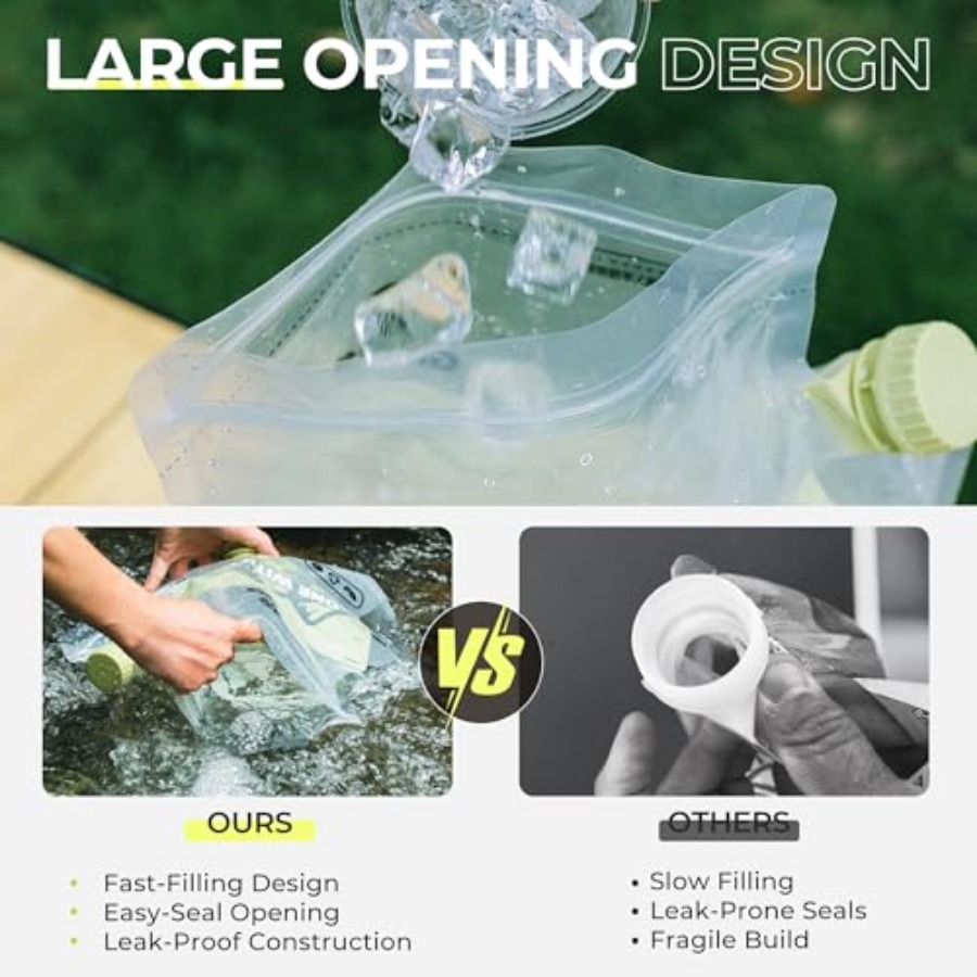 2 Pack 2.1 Gallon Collapsible  - Water Bag Collapsible recension och pris