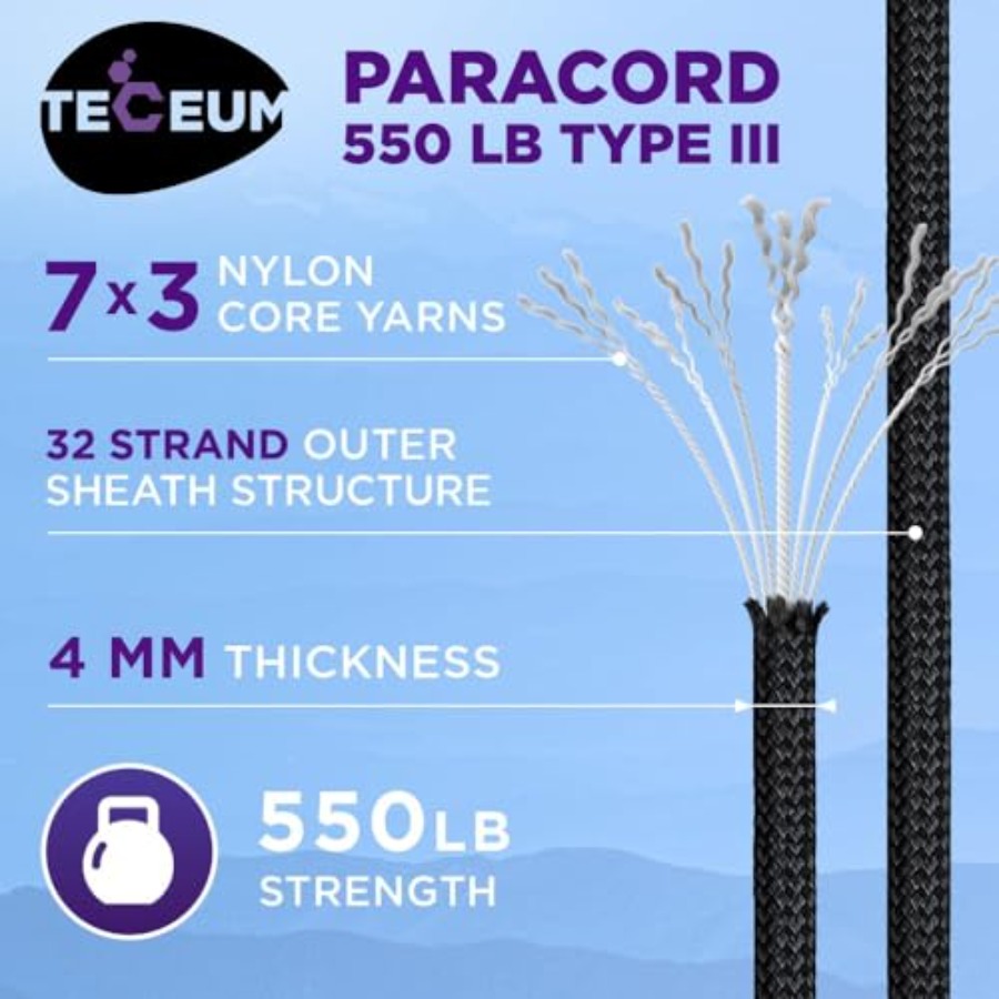 Reflective Paracord Rope 1000  - Para Cord 1000Ft recension och pris