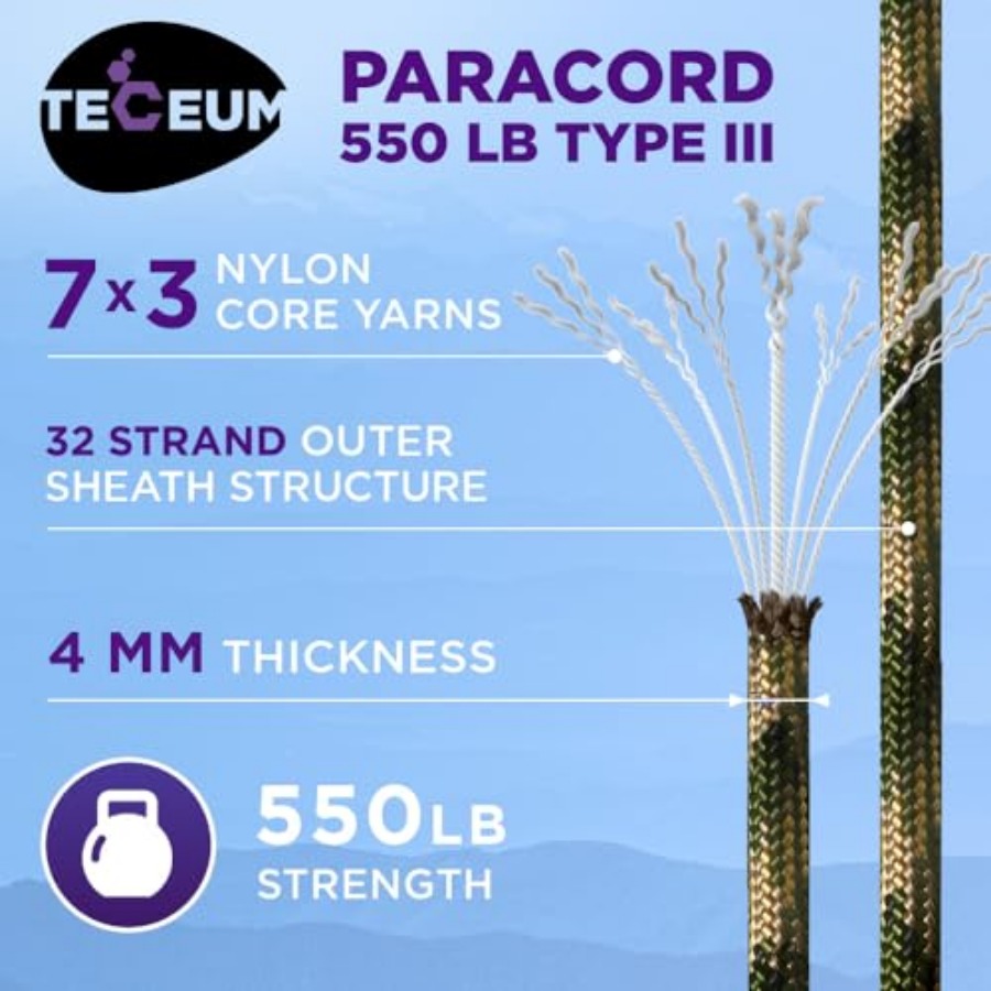 Reflective Paracord Rope 1000  - Para Cord 1000Ft recension och pris