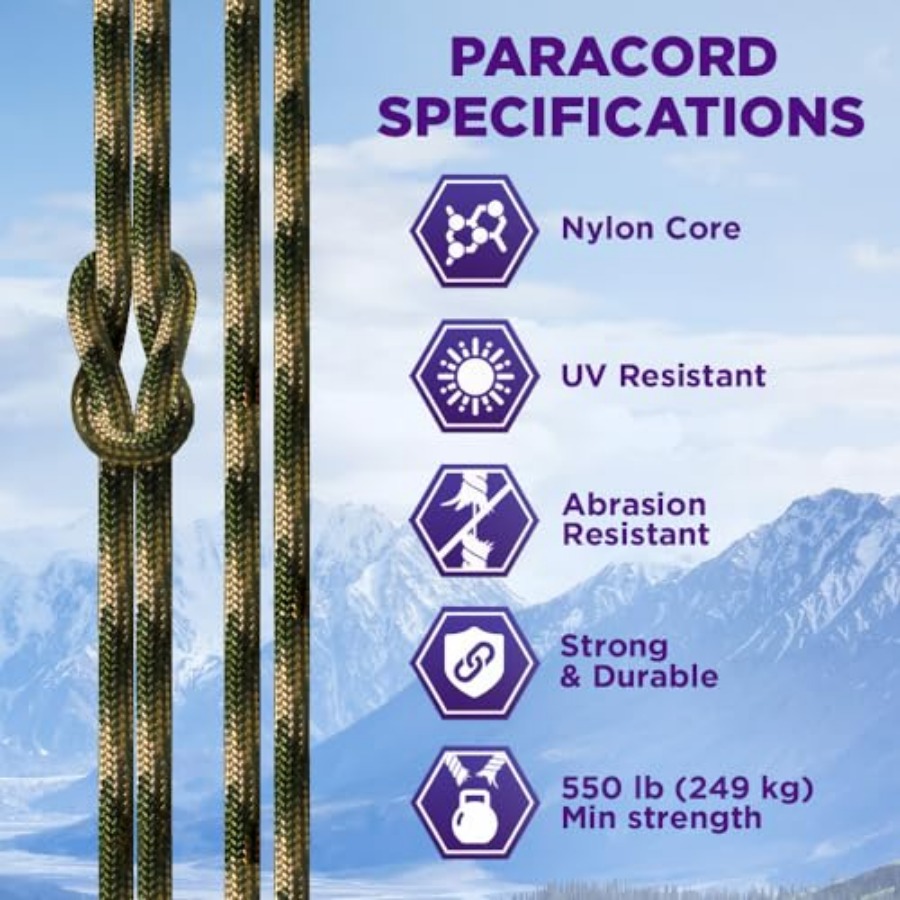 Reflective Paracord Rope 1000  - Para Cord 1000Ft recension och pris