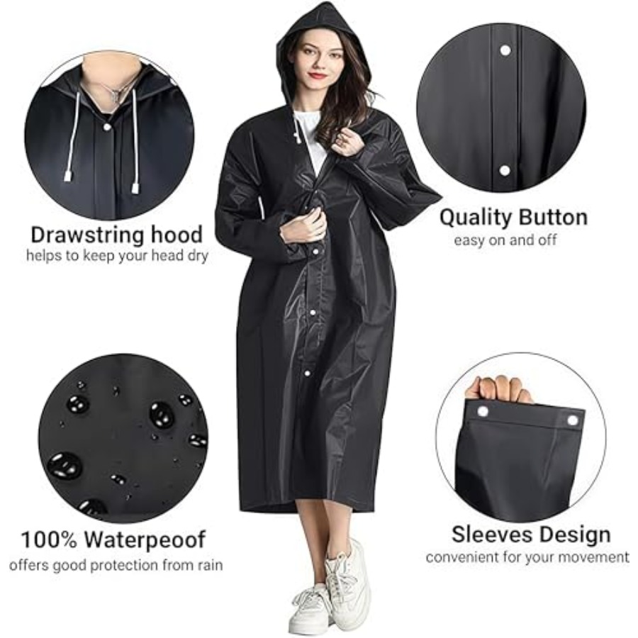 Rain Coat Poncho for Adult, 2  - Emergency Poncho Rain recension och pris