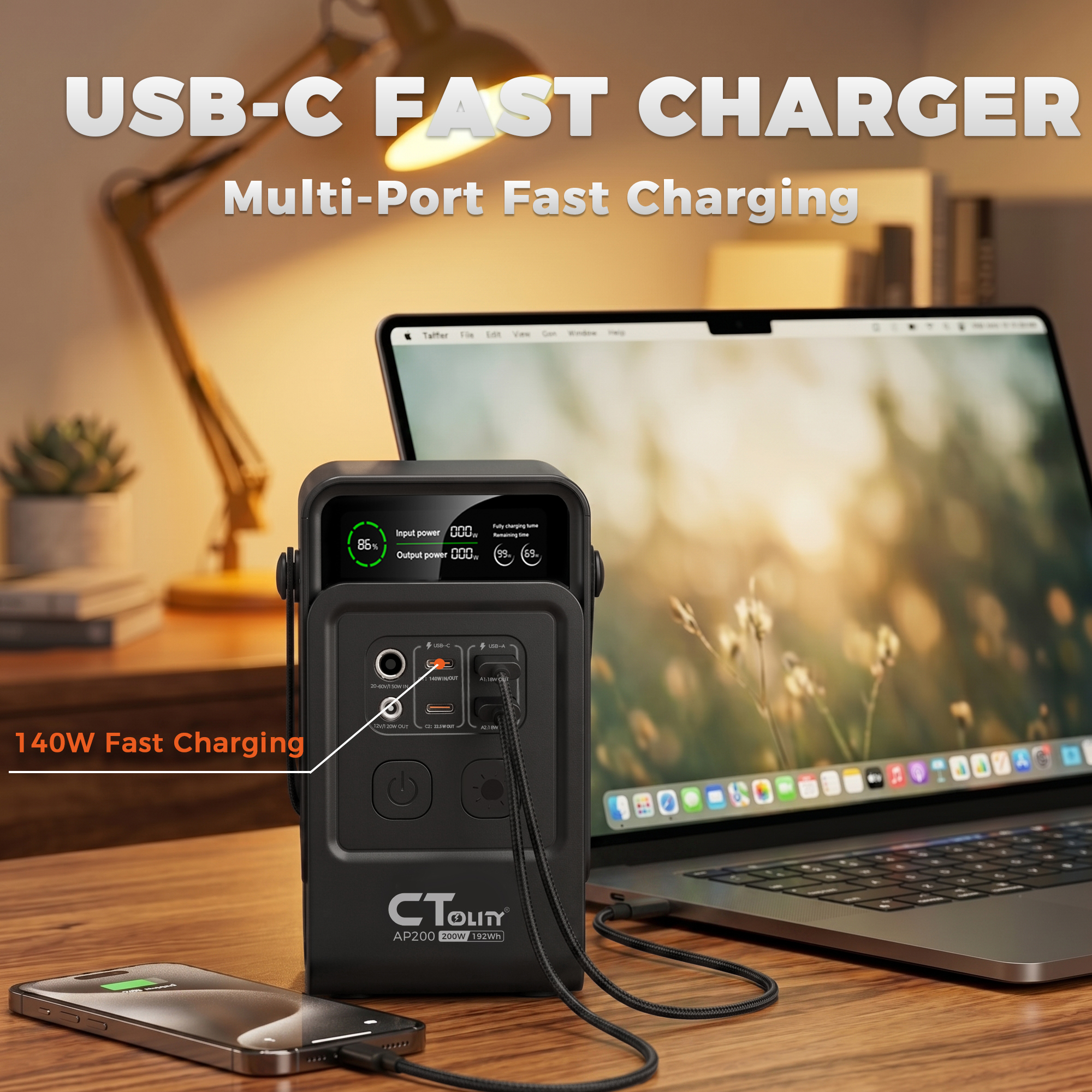 CTOLITY AP200 AP1000 Black sty - Solar Emergency Charger recension och pris