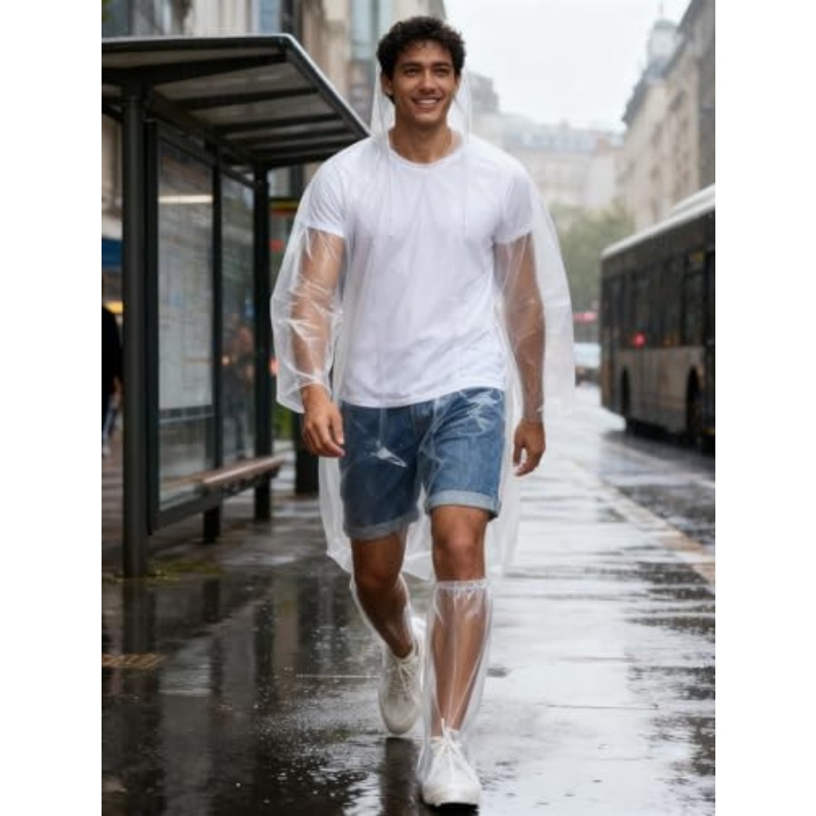 Disposable Rain Ponchos for Ad - Emergency Poncho Rain recension och pris