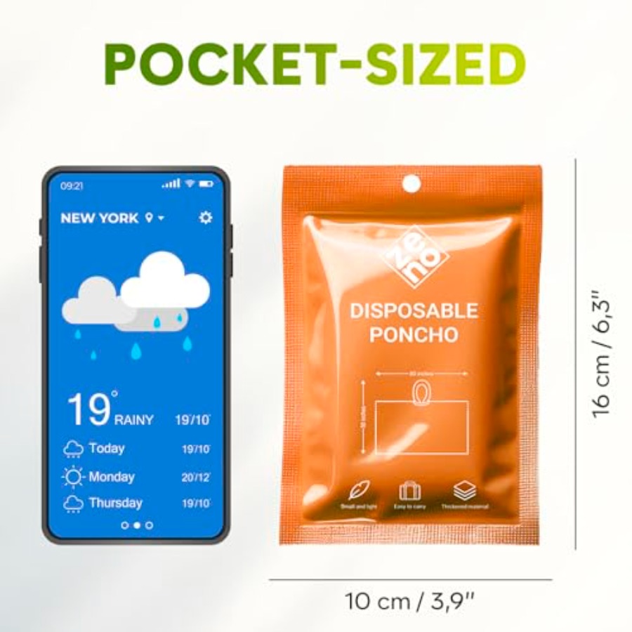 Disposable Rain Ponchos for Ad - Emergency Poncho Rain recension och pris