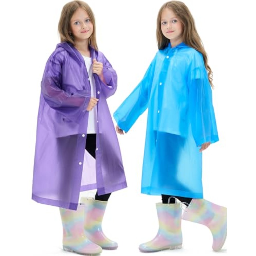2 Pack Reusable Waterproof Rai - Emergency Poncho Rain recension och pris