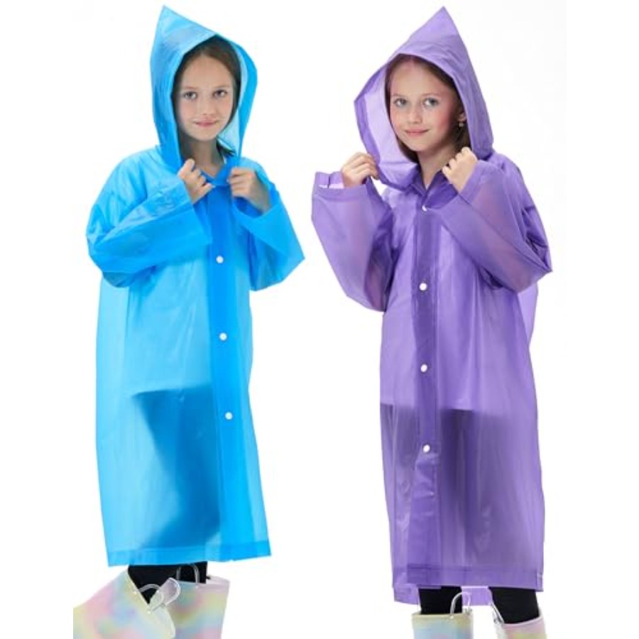 2 Pack Reusable Waterproof Rai - Emergency Poncho Rain recension och pris