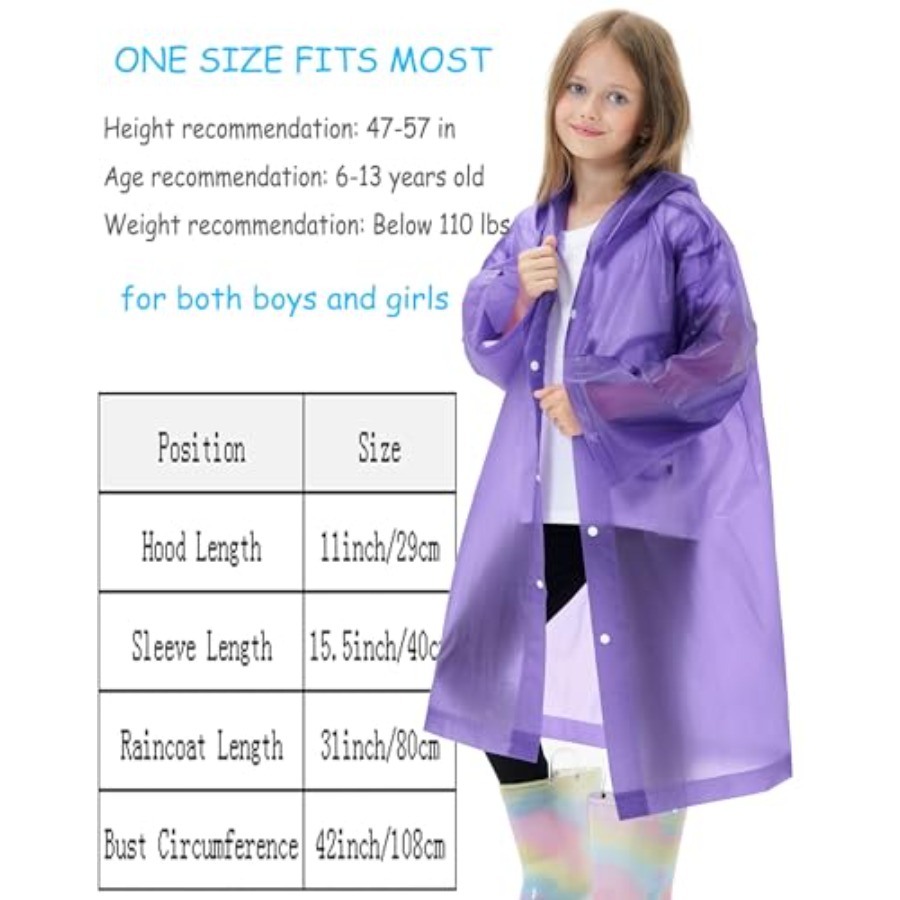 2 Pack Reusable Waterproof Rai - Emergency Poncho Rain recension och pris