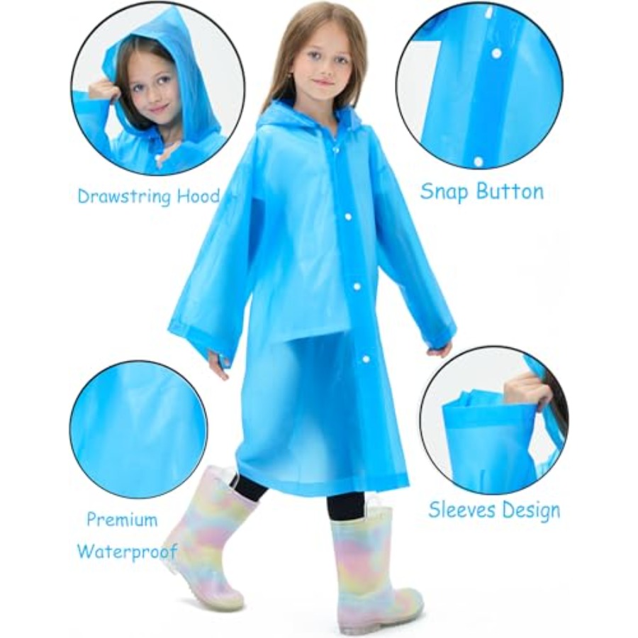 2 Pack Reusable Waterproof Rai - Emergency Poncho Rain recension och pris