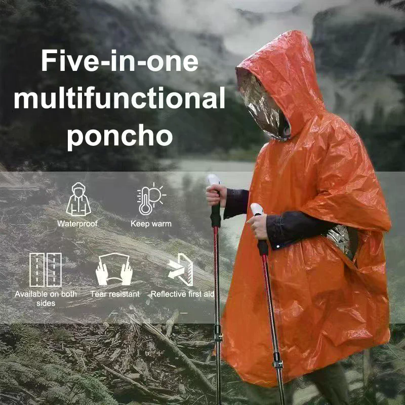 4PCS Emergency Survival Rain H - Survival Blanket Reflective recension och pris