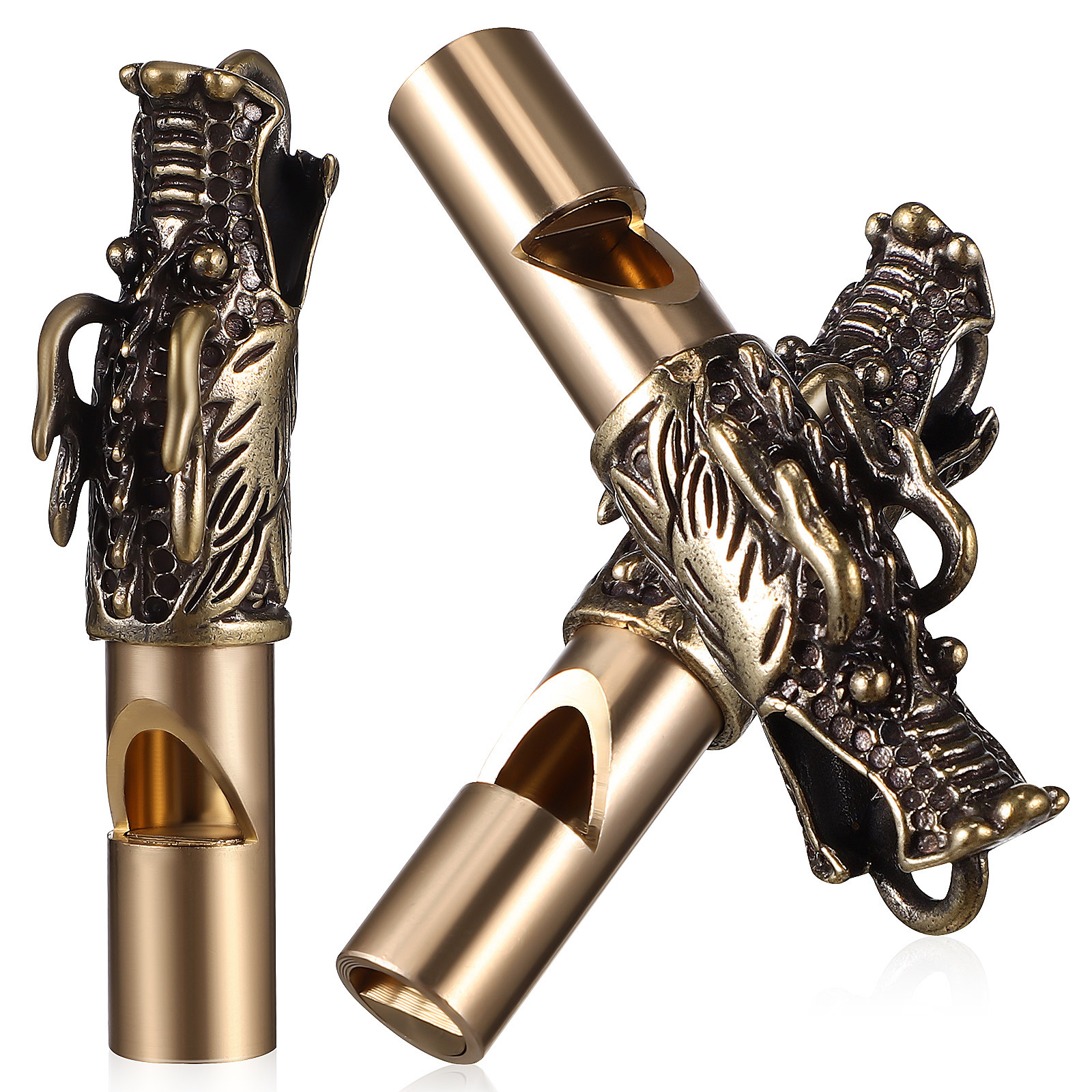 3Pcs Dragon Whistles Brass Ret - Emergency Whistle Loud recension och pris