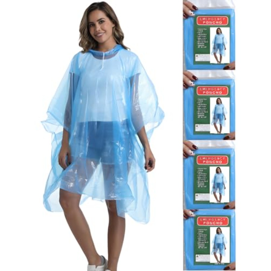 4/6/12 Pack Disposable Rain Po - Emergency Poncho Rain recension och pris