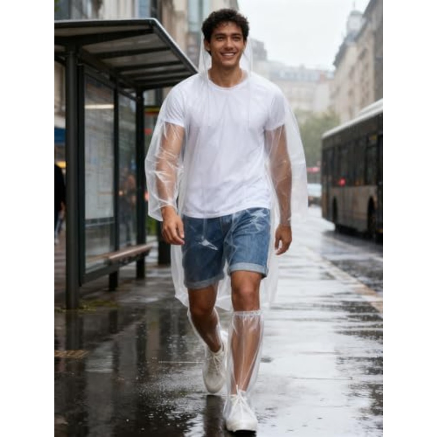 Disposable Rain Ponchos for Ad - Emergency Poncho Rain recension och pris